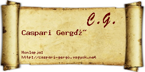 Caspari Gergő névjegykártya